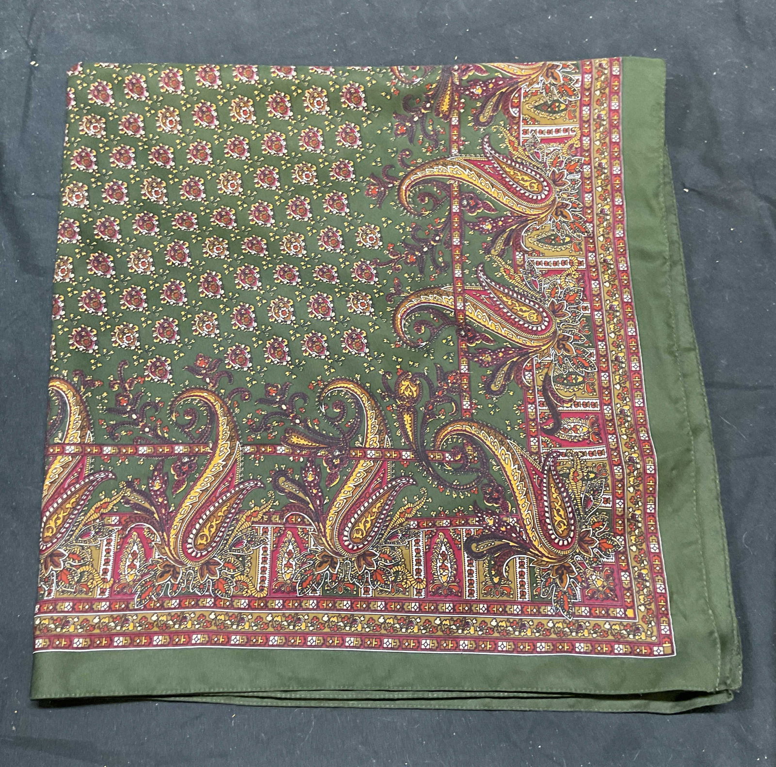 Green & Red Paisley Print Scarf (1 of 6)