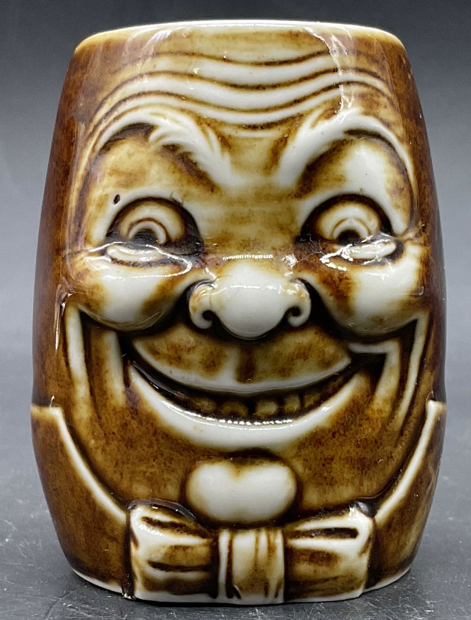 Vintage Two Faced Ceramic Vessel / Toothpick Holder