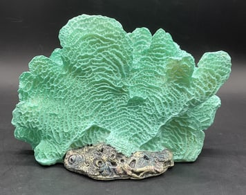 Sea Foam Green Faux Coral Tabletop Lamp