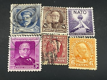 Grp Lot 50+ Antique & Vintage USA Stamps 1909+