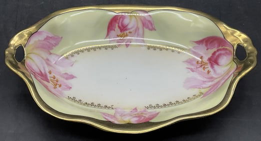 PRUSSIA Vintage Floral Porcelain Trinket Dish