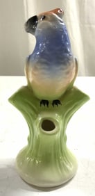 Vntg Porc Parrot Bud Vase CZECHOSLOVAKIA