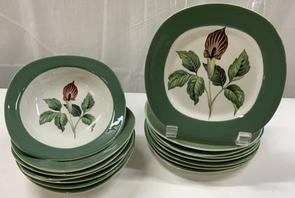 15 Taylor Smith & Taylor Botanical Plates & Bowls