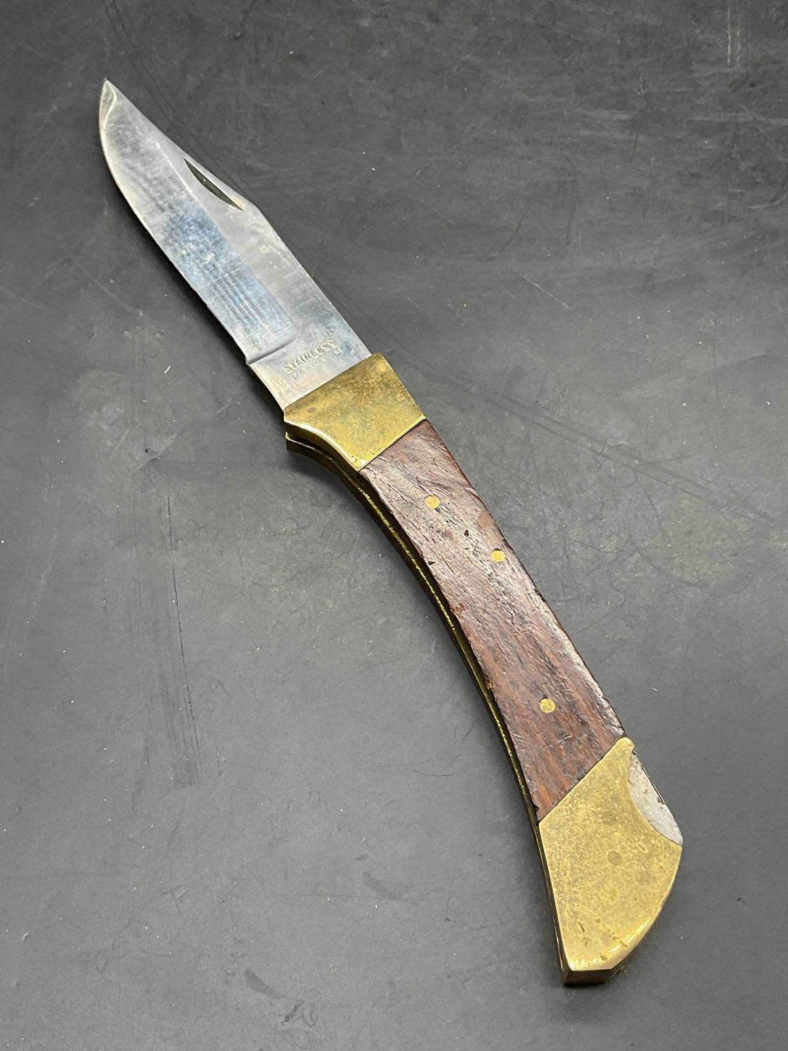 Vintage Stainless Blade Wooden Pocket Knife, Pak (1 of 7)