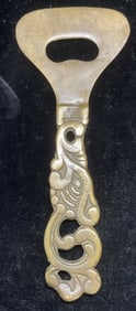 Vintage Ornate Scroll Brass Bottle Opener