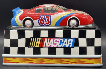 2002 GIBSON NASCAR Ceramic Race Car Cookie Jar