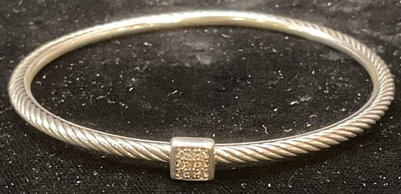 David Yurman Sterling Silver Diamond Bracelet
