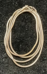 Vintage Sterling Silver Snake Chain Necklace Italy