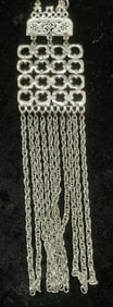 Vintage Silver Tone XL Pendant Necklace