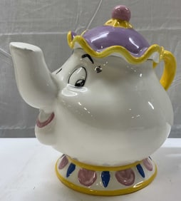 Disney Mrs.Potts Teapot Ceramic Cookie Jar MEXICO