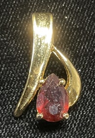 Sterling Silver Gold Pl Semiprecious Pendant