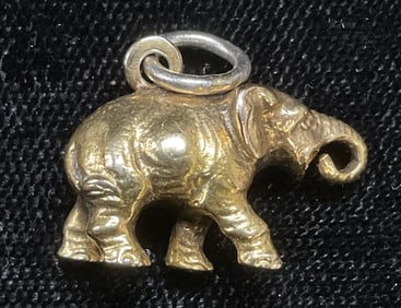 Vintage 14k Gold Elephant Pendant