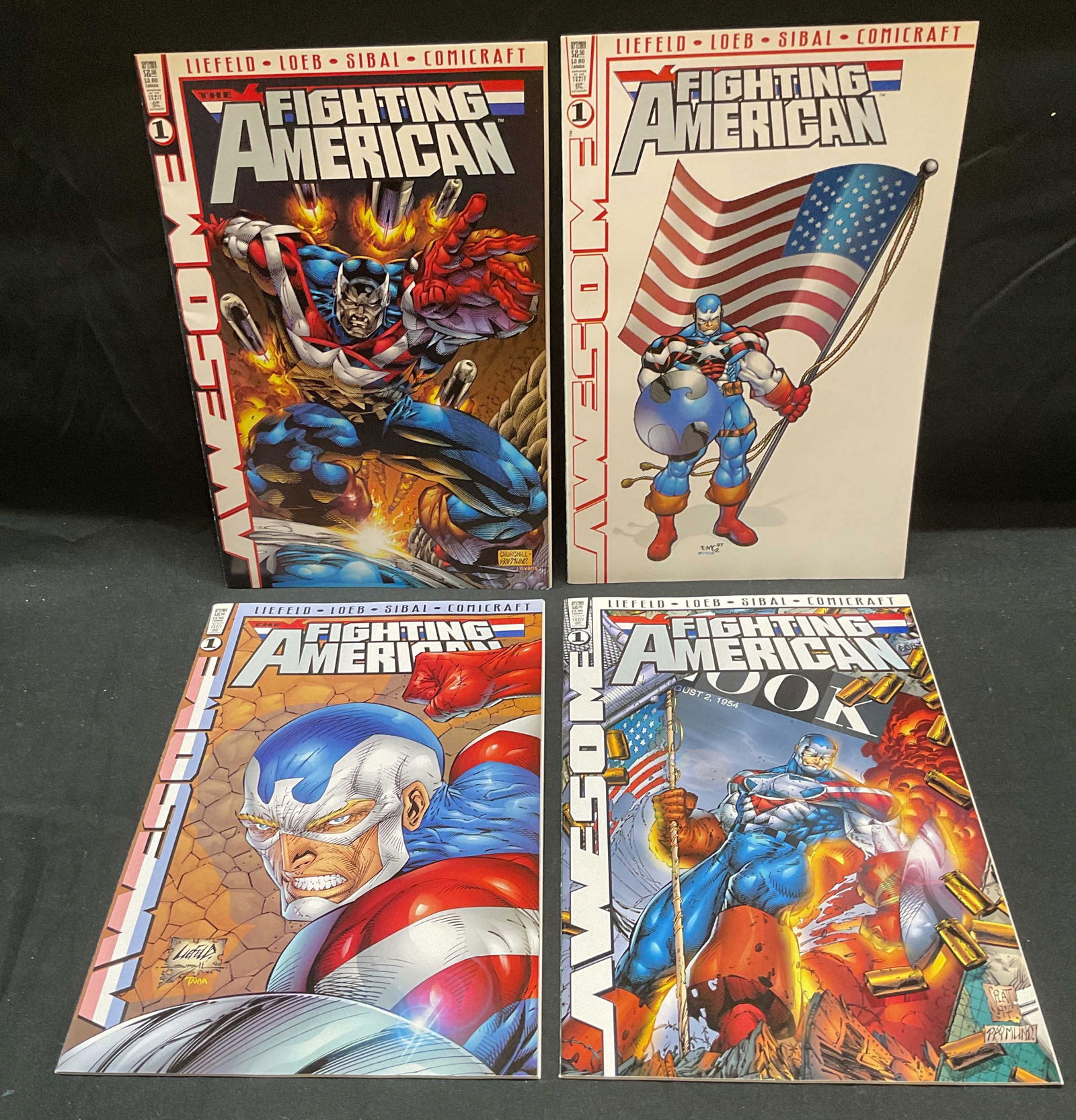 Lot 4 1997 Fighting American #1 Variant Covers (1 of 6)
