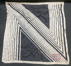 NORELL Black & White Striped Silk Scarf, Japan