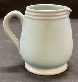 Vintage Signed Blue Stoneware Pitcher England