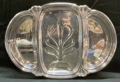 Vtg Chadwick Silver Plated Platter, 20In Wide