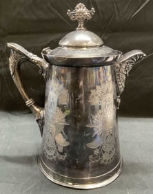 Antique 1868 Silver Plated Coffee Pot