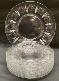 Set 8 Clear Glass Geometric Plates