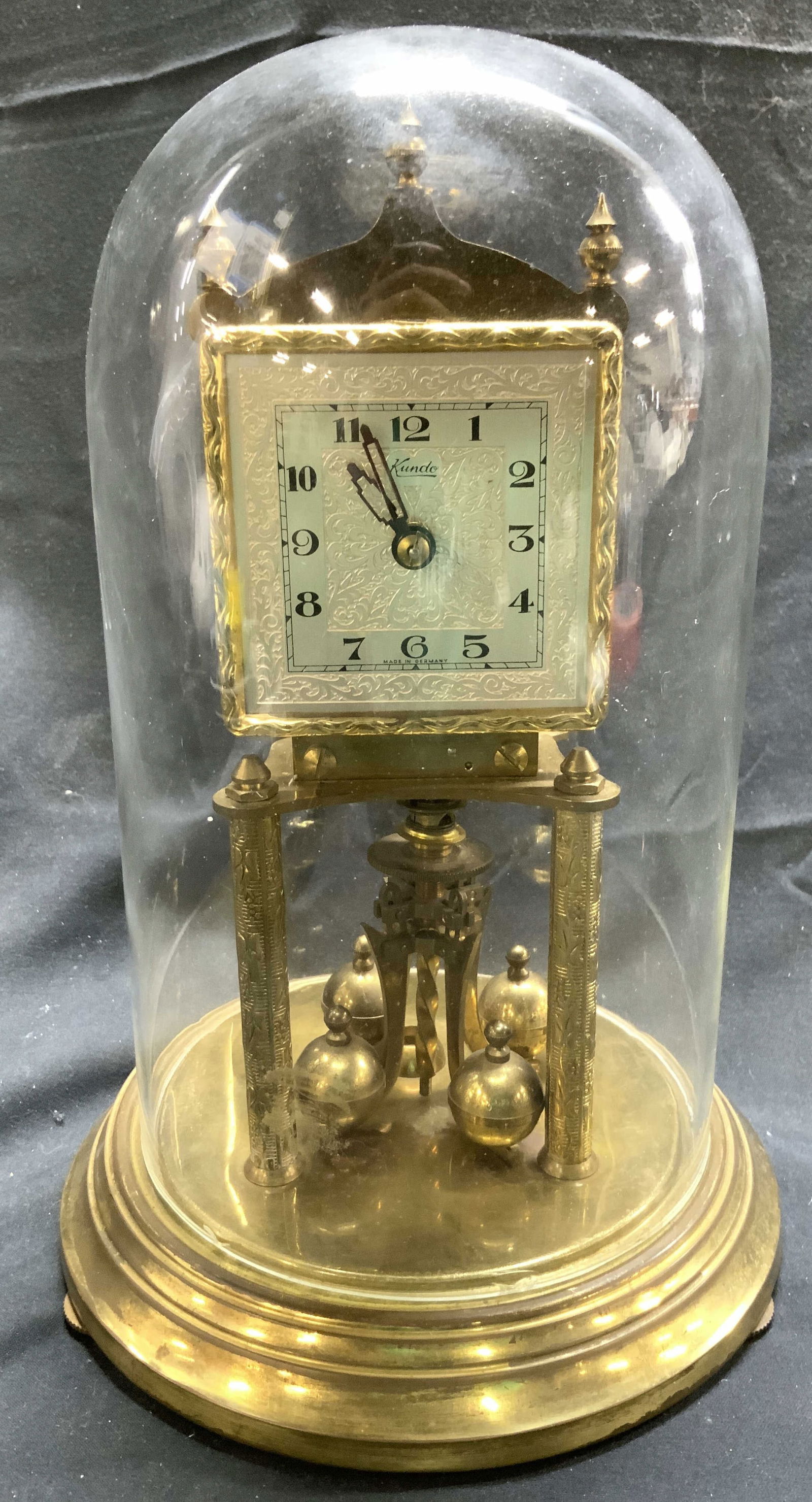 KUNDO Anniversary Clock W Glass Dome GERMANY (1 of 9)