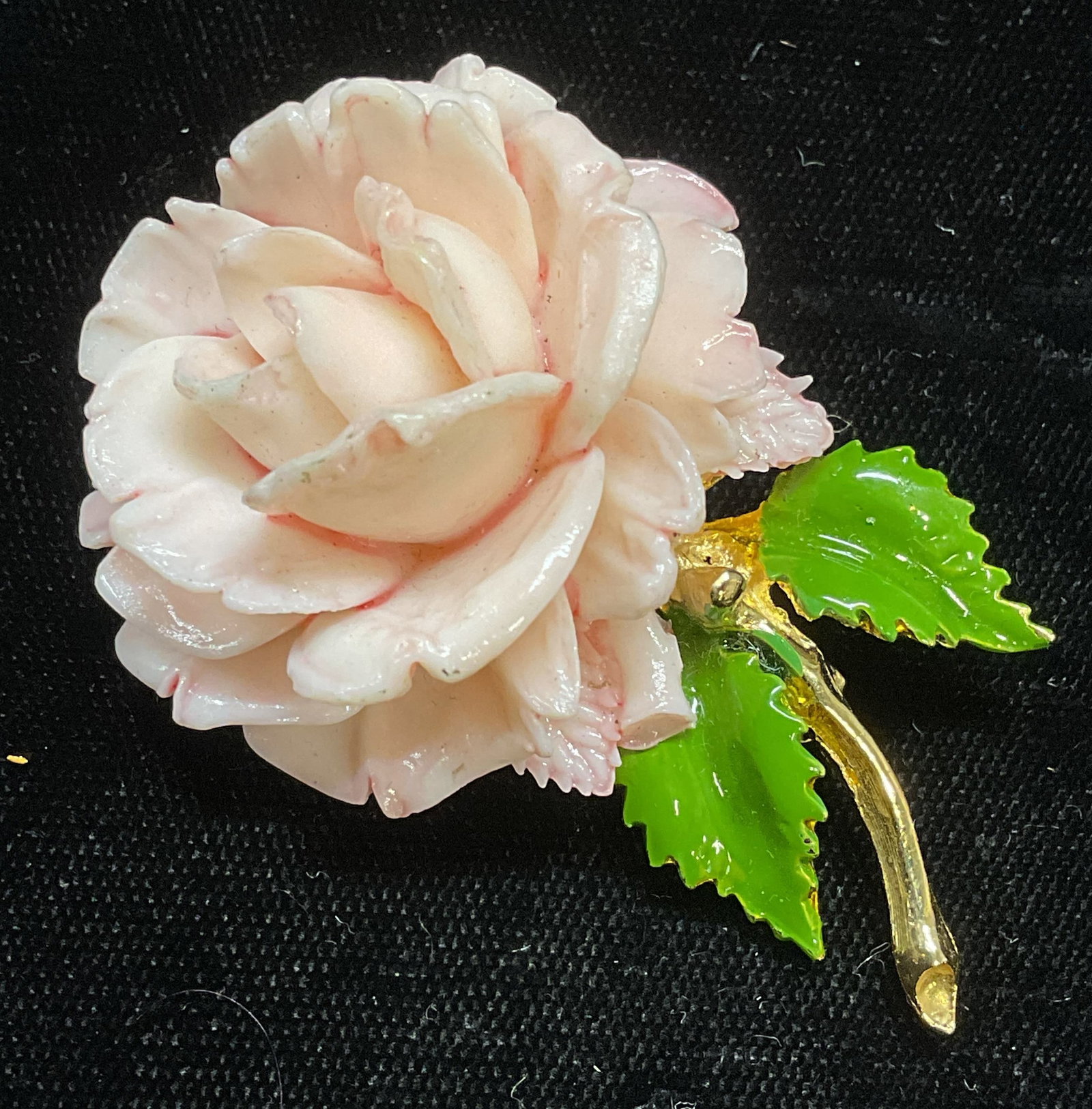 Vintage Gold Tone Pink Flower Brooch (1 of 6)