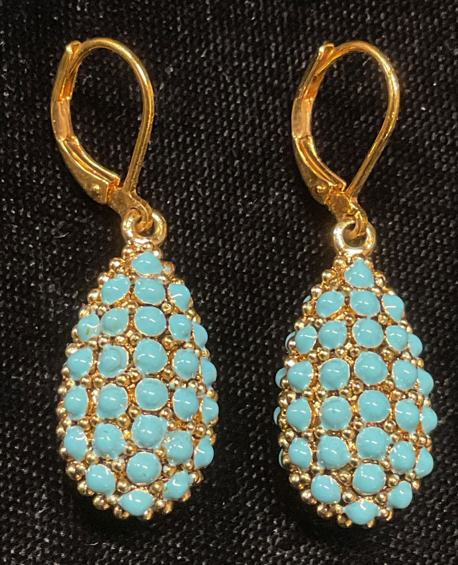Joan Rivers Gold Tn Faux Turquoise Earrings (1 of 6)