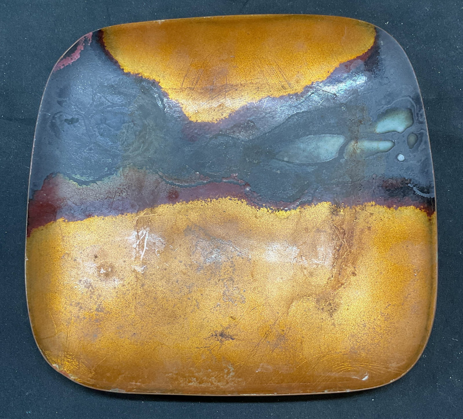 Vtg Peg Miller Enameled Copper Plate (1 of 6)