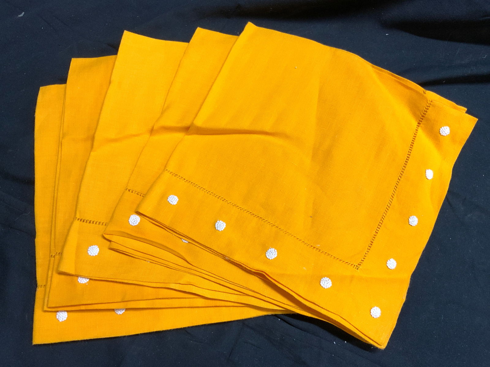 JULISKA Set 5 Cloth Linen Napkins Orange (1 of 8)