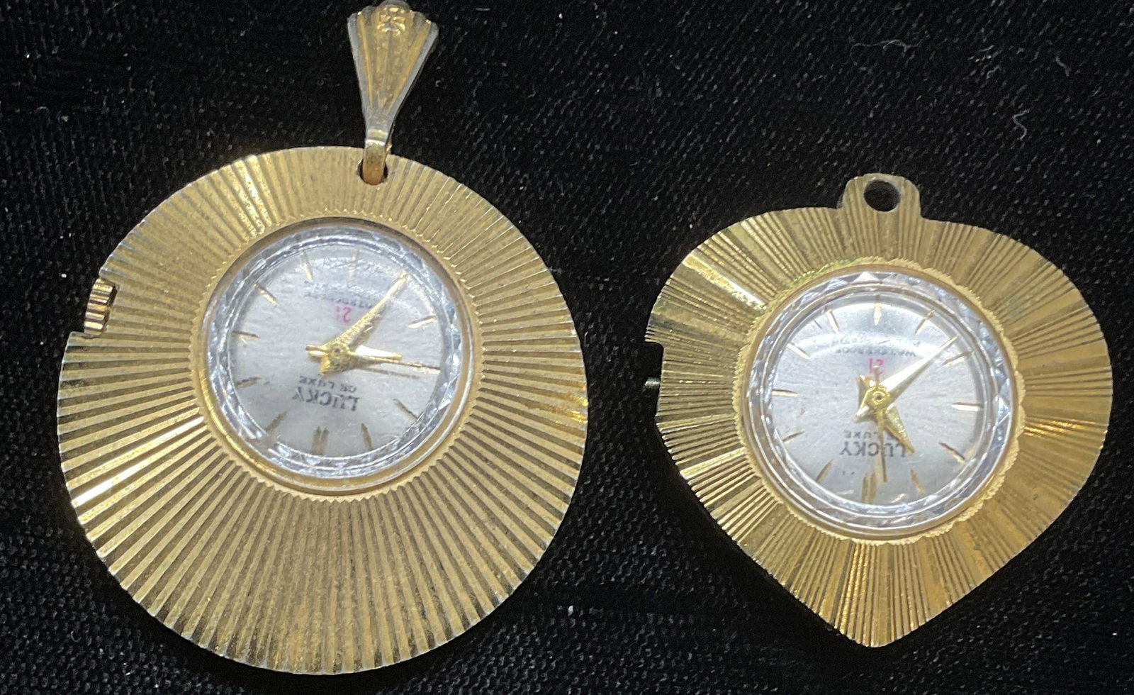 Lot 2 Lucky De Luxe Gold Tn Watch Pendants (1 of 6)