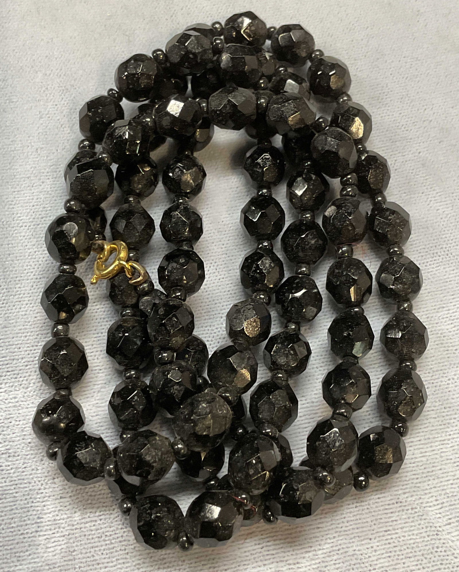 Vintage Black Crystal Beaded Necklace (1 of 6)