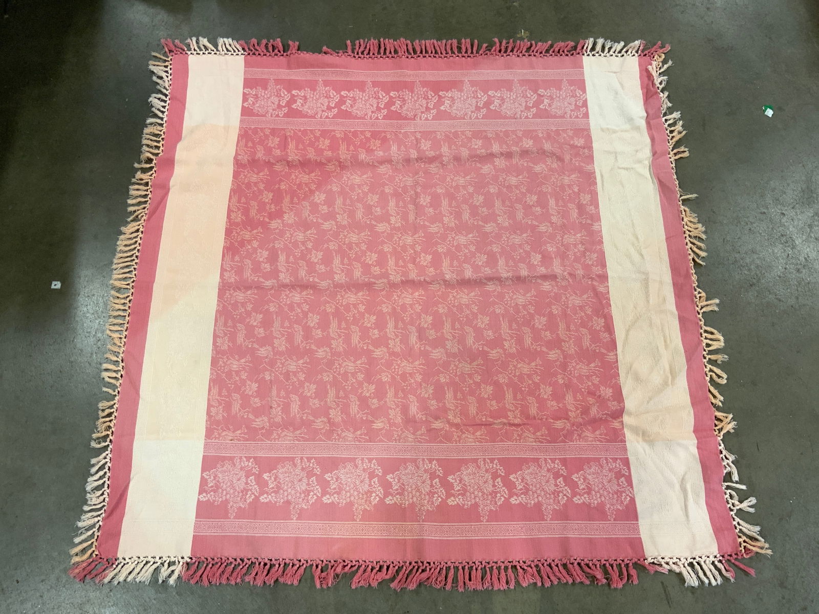 APRIL CORNELL Vtg Cotton Shawl W Fringes (1 of 8)