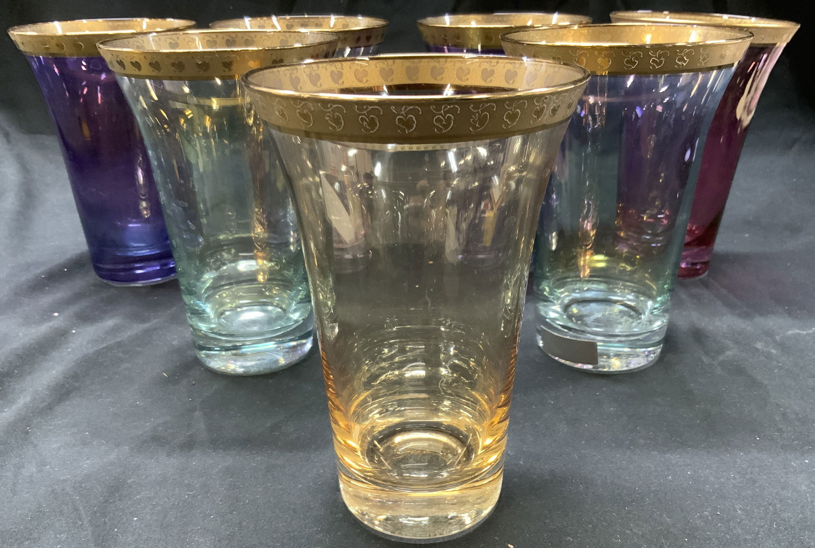 NEIMAN MARCUS Poland 7 Crystal Gilt Rim Glasses (1 of 8)
