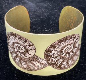 Green Nautilus Shell Cuff Bracelet