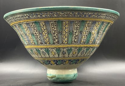 Vintage Handcrafted Moroccan Ceramic Bowl