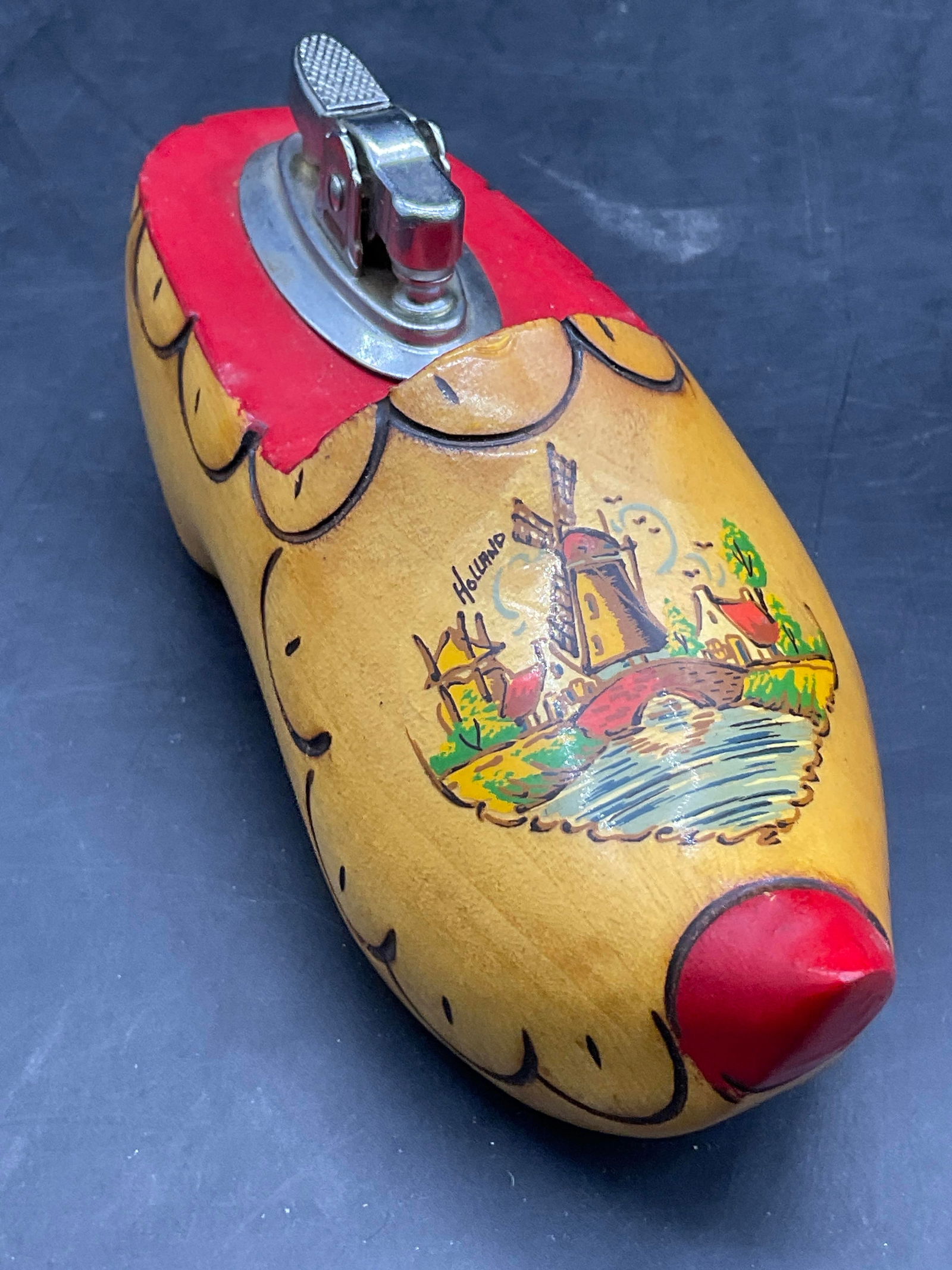 Vintage Wooden Dutch Shoe Tabletop Lighter (1 of 7)
