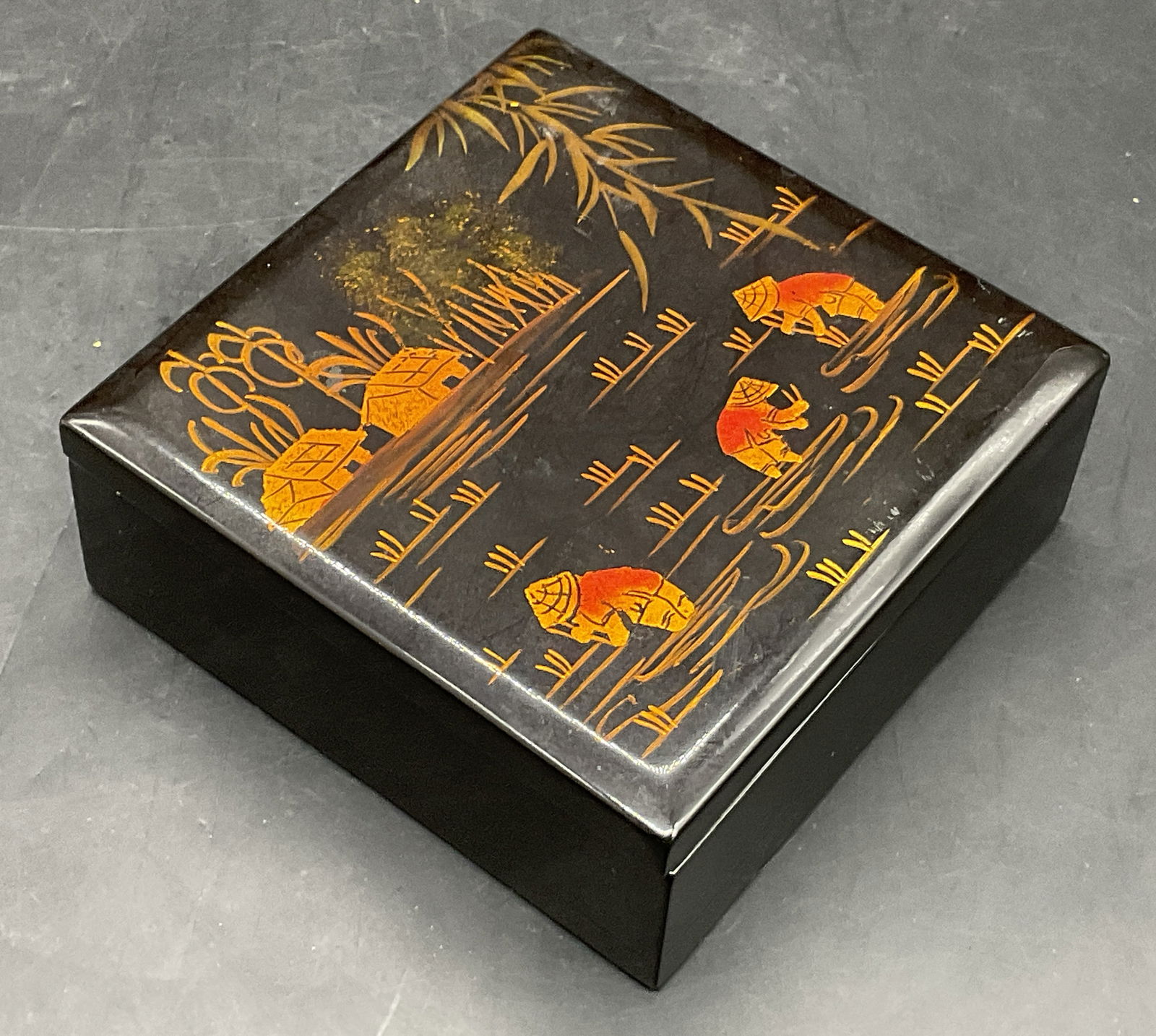 TAYSON CO LTD Vintage Lacquerware Box, Lid Vietnam (1 of 8)