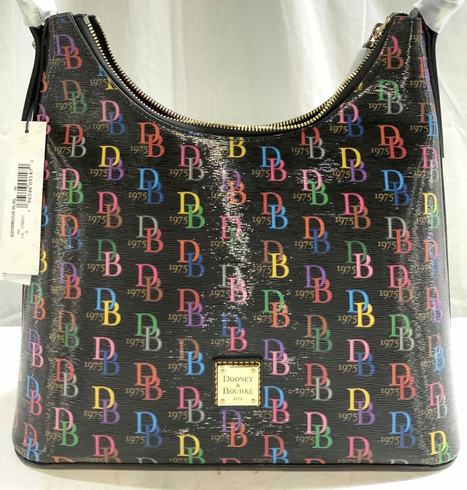 DOONEY & BOURKE HOBO Shldr Bag Blk Org Tag (1 of 11)