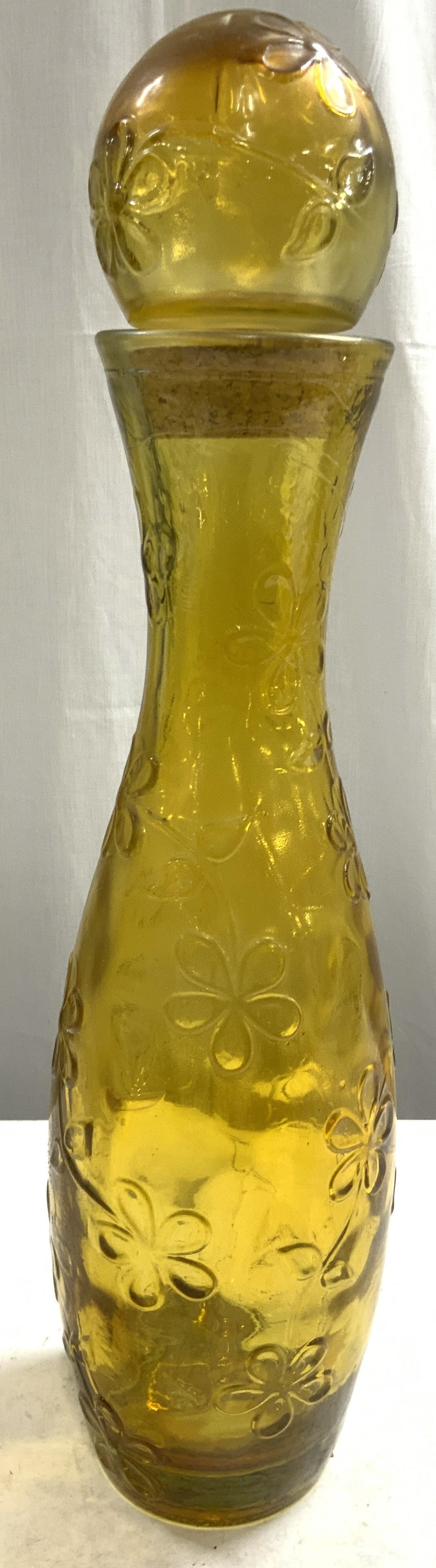 MCM Art Glass Floral Yellow Decanter Vase (1 of 8)