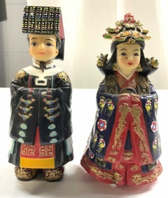 Lot 2 Korean Traditional Resin Royalty Figure