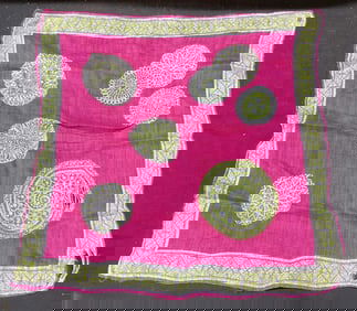 Marielle Pink & Green Patterned Handkerchief