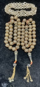 Lot 3 Gold Tone Beaded & Chain Necklaces