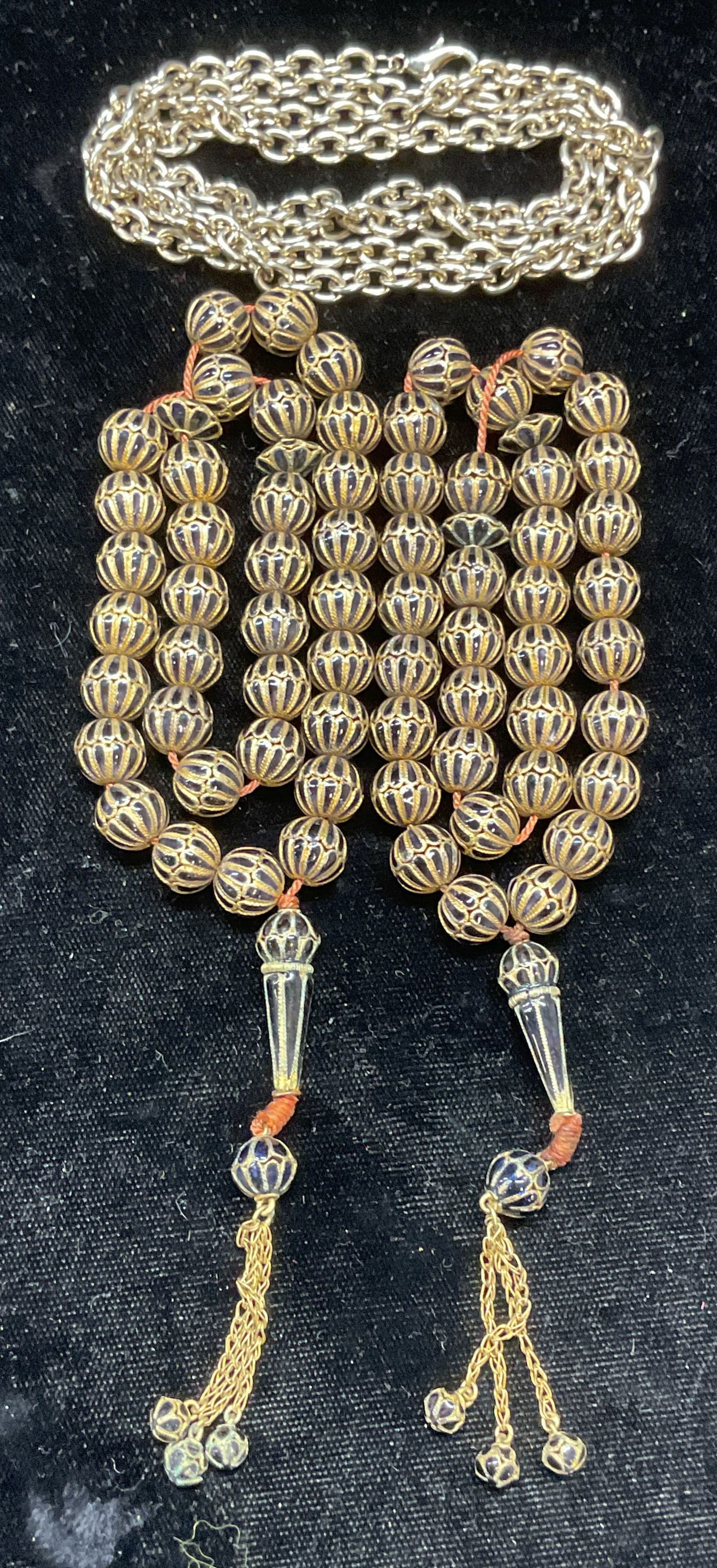 Lot 3 Gold Tone Beaded & Chain Necklaces (1 of 6)