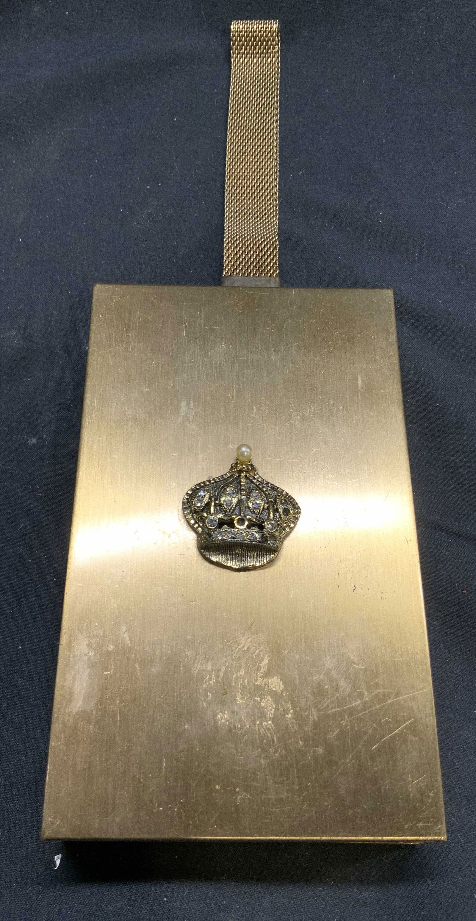 Vtg Cigarette Lipstick Holder Case Rhinestone Crwn (1 of 6)