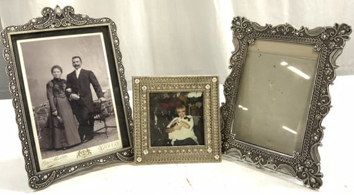 Lot 3 Assorted Metal Picture Frames