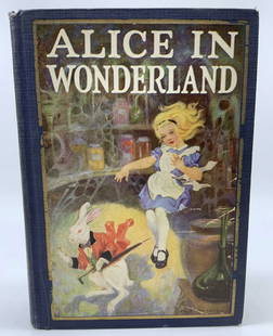 Alice in Wonderland Illustrated 1923 Book Carroll: Alice in Wonderland Illustrated 1923 Book LEWIS+ Hardcover book by Lewis Carroll, illustrations by John Tennille & four color plates by Edwin John Prittie. Alices Adventure in Wonderland & Through the