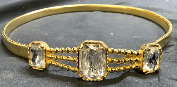 ACCESSOCRAFT Gold Plated Necklace W Rhinestones