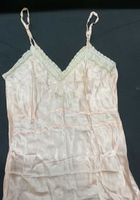 Vintage Pink Lace Trim Slip Dress