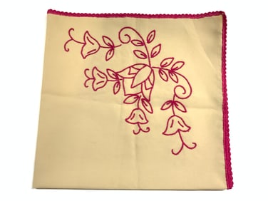 Embroidered Cross Stitch Floral Table Linen