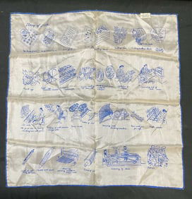 Vintage Story of Silk Graphic Print Scarf