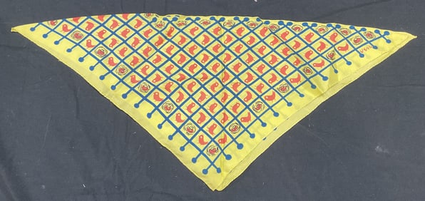 Vintage Vera Yellow Silk Bird Print Scarf