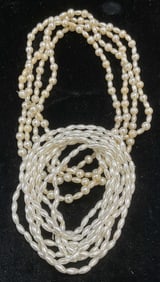 Lot 2 Vintage Faux Pearl Beaded Necklaces